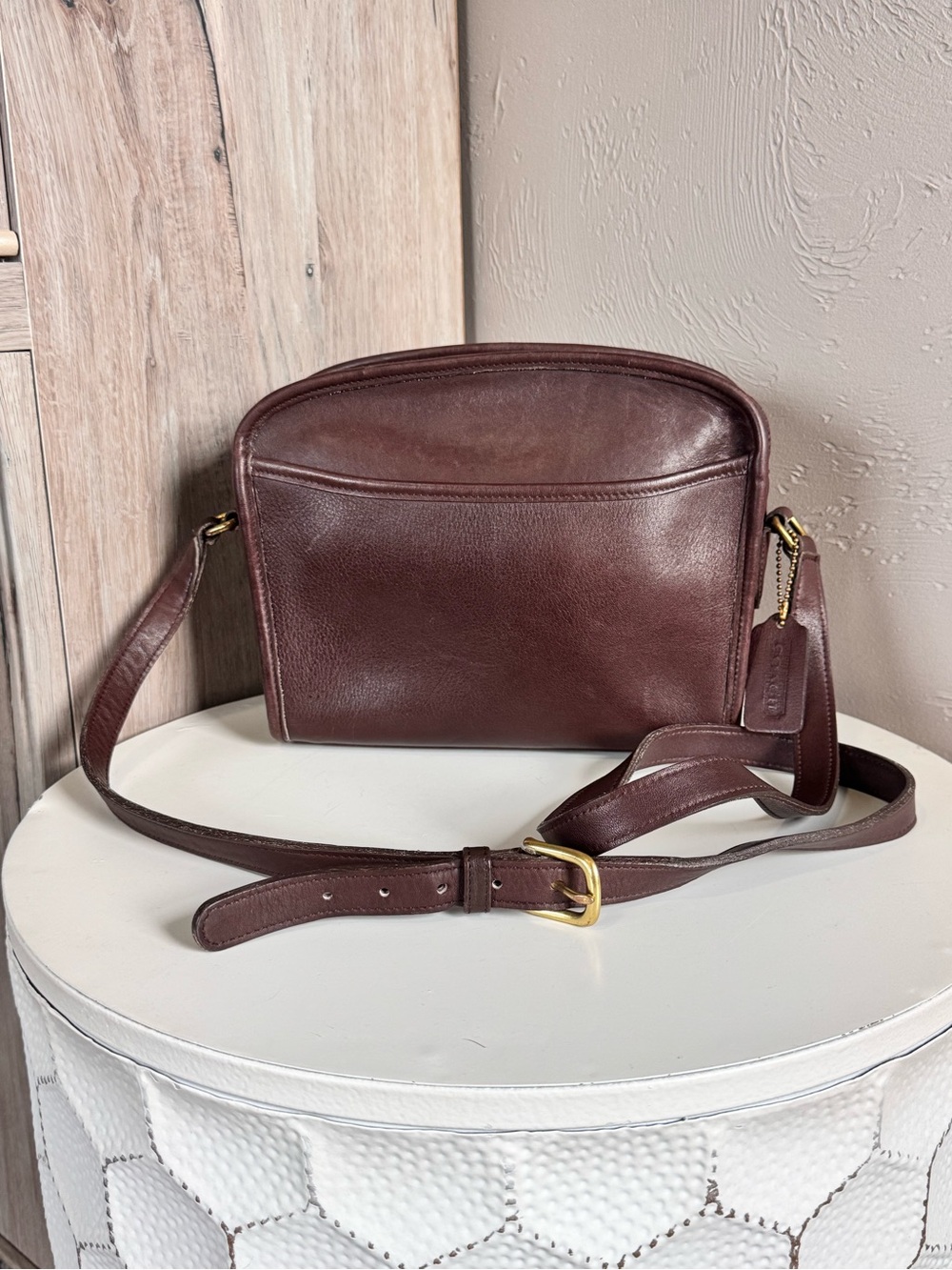 Vintage Coach Metropolis Brown Leather Crossbody Bag